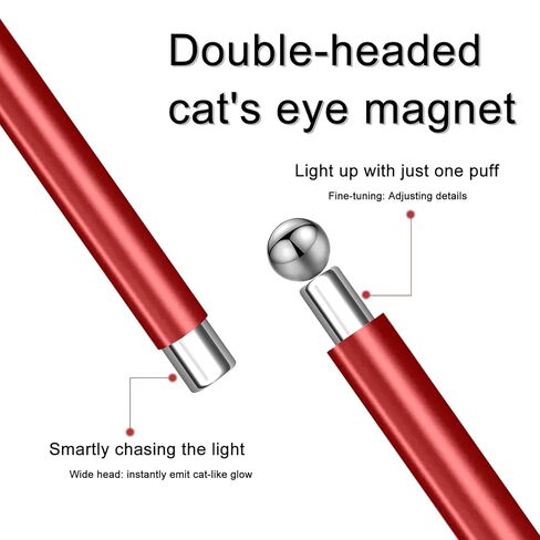 DANNEASY Cat Eye Magnet for Nails, 3 in 1 Cat Eye Nail Magnet Gel Magnetic Nail Polish Design Tool Multifunctional Manicure Tools for DIY Home & Salon - Red in Saudi Arabia