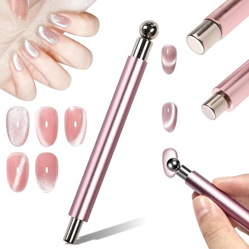 DANNEASY Cat Eye Magnet for Nails, 3 in 1 Cat Eye Nail Magnet Gel Magnetic Nail Polish Design Tool Multifunctional Manicure Tools for DIY Home & Salon - Red in Saudi Arabia
