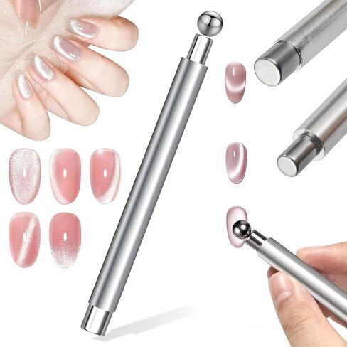 DANNEASY Cat Eye Magnet for Nails, 3 in 1 Cat Eye Nail Magnet Gel Magnetic Nail Polish Design Tool Multifunctional Manicure Tools for DIY Home & Salon - Red in Saudi Arabia