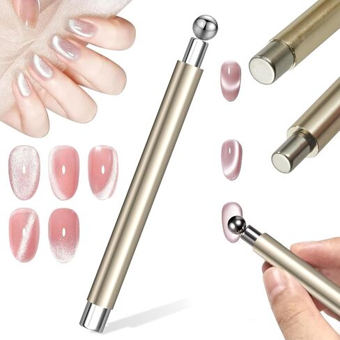 DANNEASY Cat Eye Magnet for Nails, 3 in 1 Cat Eye Nail Magnet Gel Magnetic Nail Polish Design Tool Multifunctional Manicure Tools for DIY Home & Salon - Red in Saudi Arabia