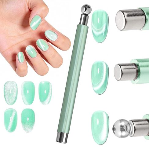 DANNEASY Cat Eye Magnet for Nails, 3 in 1 Cat Eye Nail Magnet Gel Magnetic Nail Polish Design Tool Multifunctional Manicure Tools for DIY Home & Salon - Red in Saudi Arabia