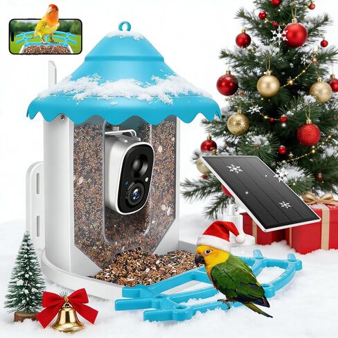 2K HD Smart Bird Feeder with Camera, Bird Feeder Camera Wireless Outdoor with Solar Powered, AI Identify Bird Species, Auto Capture Videos, Instant Notifications SD&Cloud in Saudi Arabia
