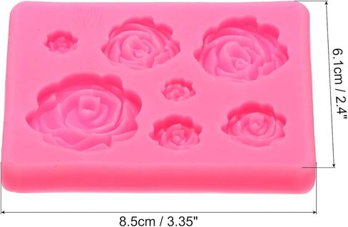 Polymer Clay Mold, Clay Mold Fondant Mold 7 Roses Flower Mold Silicone for Crafts Air Dry DIY Cake Chocolate Candy Sugar Baking, Pink in Saudi Arabia