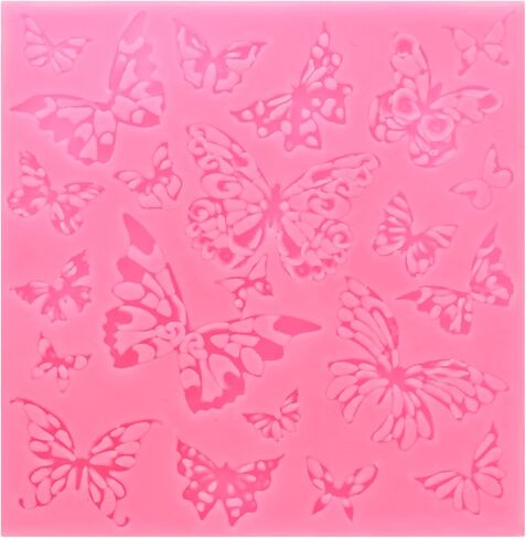 1pcs Polymer Clay Mold, Clay Mold Fondant Mold Butterfly Mold Silicone Rose for Crafts Air Dry DIY Cakes Chocolate Candy Sugar Baking, Pink in Saudi Arabia