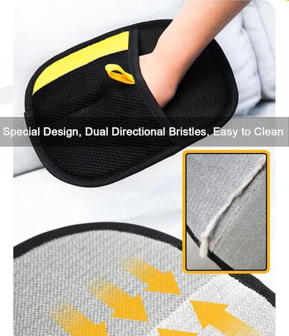 MERRYGOLD 2PCS Pet Hair Removal Glove for Cats and Dogs, Electrostatic Pet Hair Remover Glove, Reusable Magic Brush Pet Hair Remover for Bed, Clothing, Couch, Carpet, Car Seat in Saudi Arabia