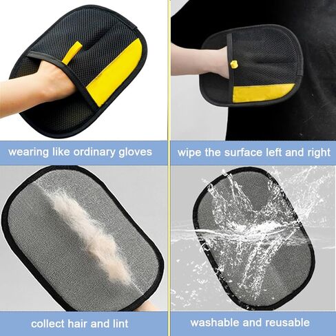 MERRYGOLD 2PCS Pet Hair Removal Glove for Cats and Dogs, Electrostatic Pet Hair Remover Glove, Reusable Magic Brush Pet Hair Remover for Bed, Clothing, Couch, Carpet, Car Seat in Saudi Arabia