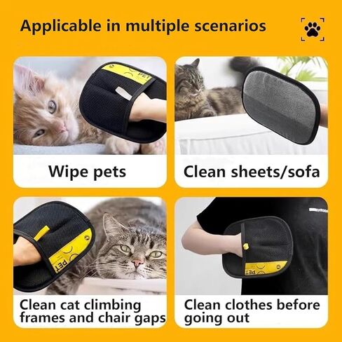 2 PCS Pet Hair Removal Brush Glove – Electrostatic Pet Hair Remover Tool for Cats and Dogs,Easy-to-Clean,Comfortable Grip in Saudi Arabia