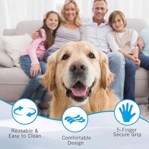 قفاز إزالة شعر الحيوانات الأليفة للقطط والكلاب، تنظيف سريع للأريكة والأثاث والسجاد ومقعد السيارة، تصميم إلكتروستاتيكي قابل لإعادة الاستخدام، يغطي المزيد من الأسطح in Kuwait