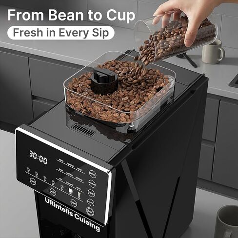 Coffee Maker with Grinder, 22OZ Drip Coffee Maker with 5 Cup Glass Carafe and Removable Filter, Programmable Hot and Cold Bean to Cup Coffee Machine with Timer, Auto Shut Off in Kuwait