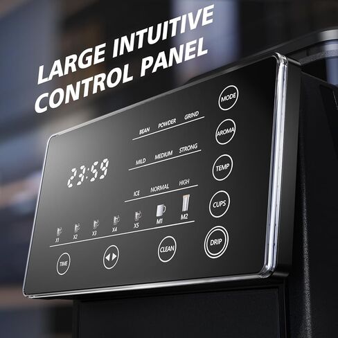 Coffee Maker with Grinder, 22OZ Drip Coffee Maker with 5 Cup Glass Carafe and Removable Filter, Programmable Hot and Cold Bean to Cup Coffee Machine with Timer, Auto Shut Off in Kuwait