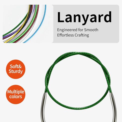 5.0MM/US8 40cm/16-inch Circular Knitting Needles Ergonomic Design with Tangle-Free Steel Cable and Smooth Seams Ideal for Hats, Socks, and Sleeves in Kuwait