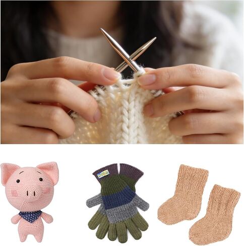5.0MM/US8 40cm/16-inch Circular Knitting Needles Ergonomic Design with Tangle-Free Steel Cable and Smooth Seams Ideal for Hats, Socks, and Sleeves in Kuwait