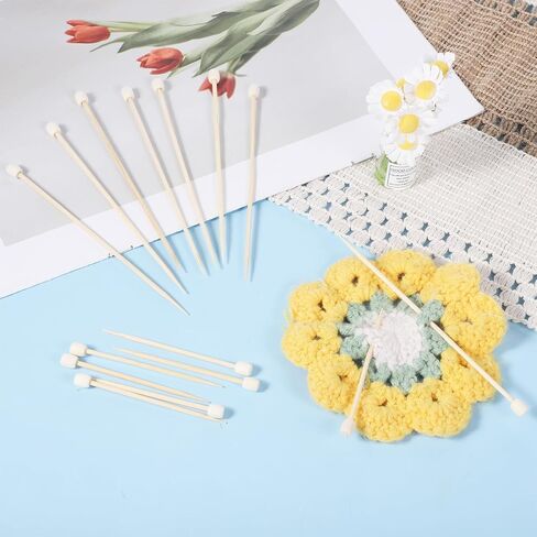 20 Pcs Crochet Pins for Amigurumi Single Pointed 2mm Bamboo Knitting Needles Short Smooth Knitting Needles for Beginners 2.75"/4.72" Mini Knit Pins for DIY Craft Crochet Supplies in Saudi Arabia