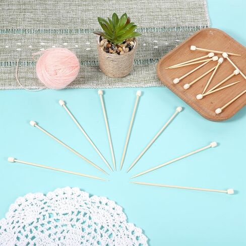 20 Pcs Crochet Pins for Amigurumi Single Pointed 2mm Bamboo Knitting Needles Short Smooth Knitting Needles for Beginners 2.75"/4.72" Mini Knit Pins for DIY Craft Crochet Supplies in Saudi Arabia