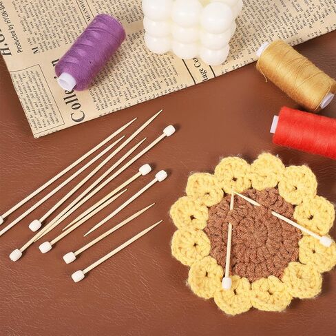 20 Pcs Crochet Pins for Amigurumi Single Pointed 2mm Bamboo Knitting Needles Short Smooth Knitting Needles for Beginners 2.75"/4.72" Mini Knit Pins for DIY Craft Crochet Supplies in Saudi Arabia