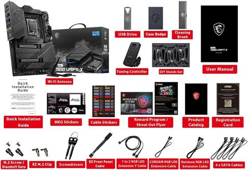 MSI MEG Z690 ACE Gaming Motherboard (E-ATX, 12th Gen Intel Core, LGA 1700 Socket, DDR5, Thunderbolt 4, PCIe 5, Dual 2.5G LAN, M.2 Slots, Wi-Fi 6E) in Kuwait