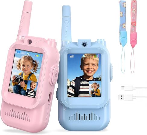 Walkie Talkies for Kids with Camera Video Walkie Talkie 2 Pack Rechargeable Long Range Kids Toys for Camping Hiking Travel Gifts for Boys & Girls Ages 3–10 in Saudi Arabia