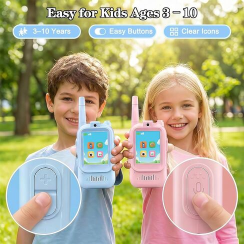 Walkie Talkies for Kids with Camera Video Walkie Talkie 2 Pack Rechargeable Long Range Kids Toys for Camping Hiking Travel Gifts for Boys & Girls Ages 3–10 in Saudi Arabia
