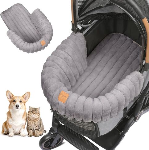 سجادة عربة الأطفال للحيوانات الأليفة من GTPLAYER، وسادة مبطنة من القطيفة لعربة الأطفال والقطط، وسادة مسطحة ناعمة لتوفير الراحة وحماية عربة الأطفال للمشي في الهواء الطلق والراحة أثناء السفر، رمادي in Kuwait