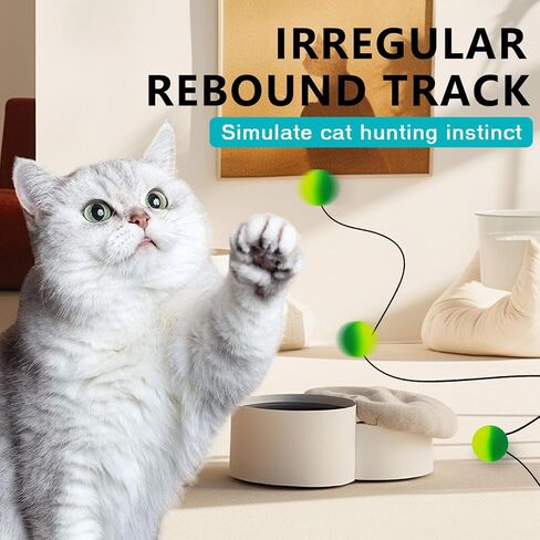 20 Pcs Cat Toy Bouncy Balls, 1.25 Inch Interactive High Elasticity Rubber Cat Ball, Durable Pet Toy for Indoor Outdoor in Kuwait