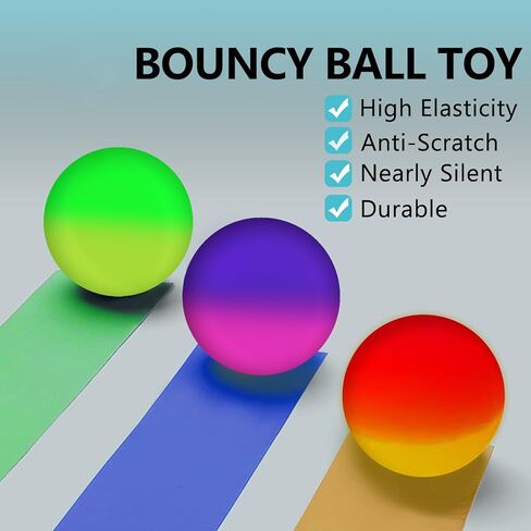 20 Pcs Cat Toy Bouncy Balls, 1.25 Inch Interactive High Elasticity Rubber Cat Ball, Durable Pet Toy for Indoor Outdoor in Kuwait