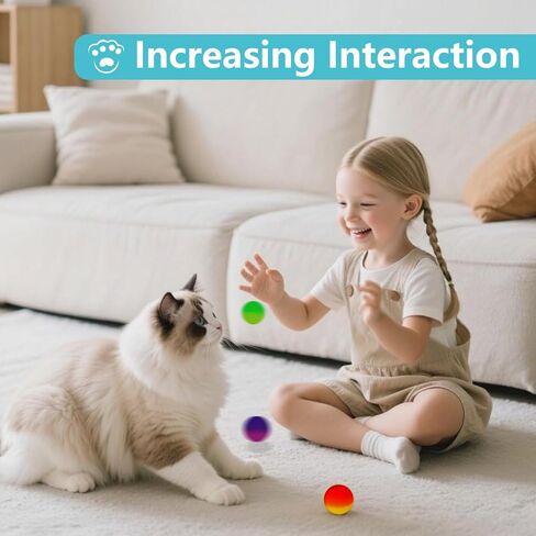 20 Pcs Cat Toy Bouncy Balls, 1.25 Inch Interactive High Elasticity Rubber Cat Ball, Durable Pet Toy for Indoor Outdoor in Kuwait