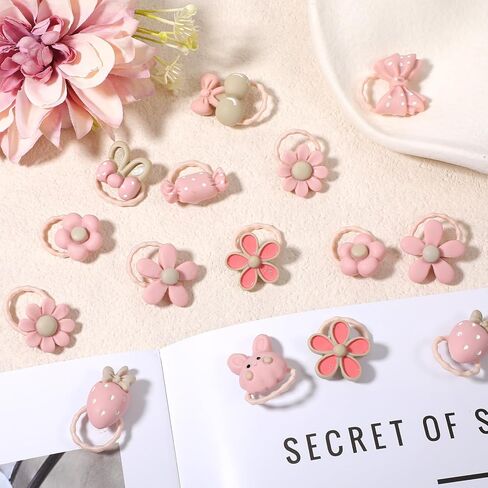 20 Pcs Dog Hair Bows Light Pink Small Rubber Bands Cute Elastic Puppy Bows Cute Grooming Flower Bowknot Mix Style for Dog Hair Accessories for Yorkie Shih tzu in Saudi Arabia