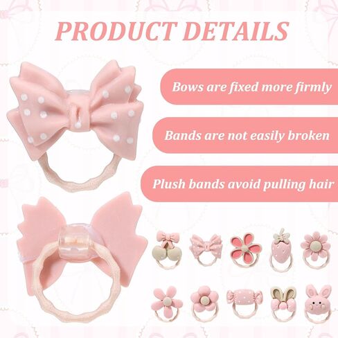 20 Pcs Dog Hair Bows Light Pink Small Rubber Bands Cute Elastic Puppy Bows Cute Grooming Flower Bowknot Mix Style for Dog Hair Accessories for Yorkie Shih tzu in Saudi Arabia