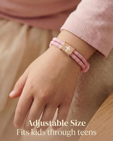 HGDEER Cross Bracelet for Girls, Adjustable Bracelet Baptism Confirmation First Communion Religious Birthday Easter Christmas Gift with Quote Card & Gift Pouch in Saudi Arabia