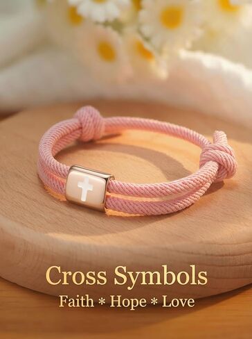 HGDEER Cross Bracelet for Girls, Adjustable Bracelet Baptism Confirmation First Communion Religious Birthday Easter Christmas Gift with Quote Card & Gift Pouch in Saudi Arabia