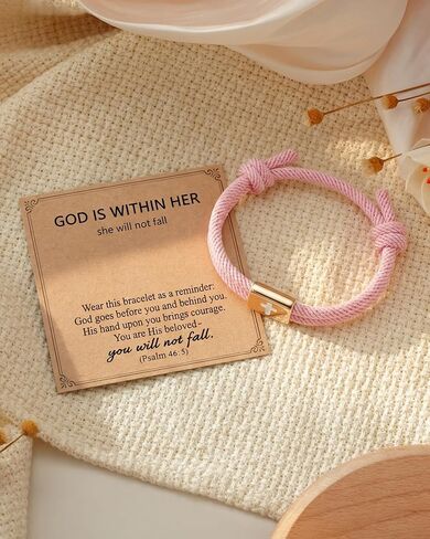 HGDEER Cross Bracelet for Girls, Adjustable Bracelet Baptism Confirmation First Communion Religious Birthday Easter Christmas Gift with Quote Card & Gift Pouch in Saudi Arabia