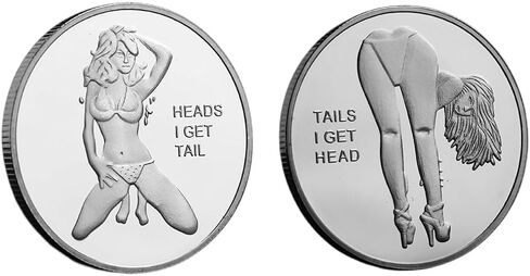 عملات الرأس والذيل، رؤساء I Get Tail Coin، ذيول I Get Head Coin، هدية ليلة التاريخ للرجال والنساء، عملة تحدي مزدوجة الجانب رمز الحظ، عملات فضية in Kuwait