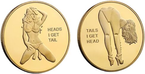 Head and Tail Coins,Heads I Get Tail Coin,Tails I Get Head Coin,Date Night Gift for Men and Women,Double-Side Challenge Coin Lucky Token,Silver Coins in Saudi Arabia