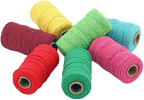 Twisted Cord 100m Long/100Yard Linen String Multicolor Artisan Macrame Crafts Home Textiles(Black) in Saudi Arabia