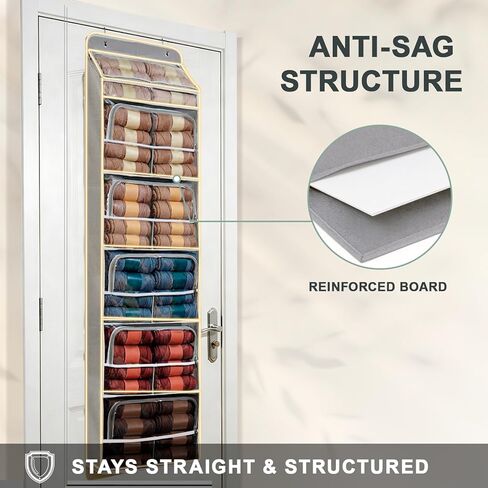 Hanging Yarn Storage Organizer 6 Zipper Closure Compartments, Knitter-Designed Over-The-Door Yarn Storage with Clear Window, Fully Enclosed, Breathable Fabric in Kuwait