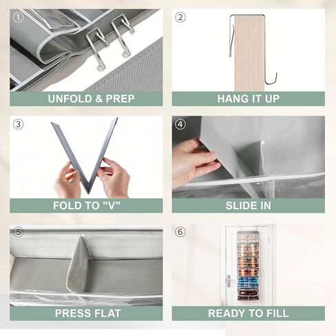 Hanging Yarn Storage Organizer 6 Zipper Closure Compartments, Knitter-Designed Over-The-Door Yarn Storage with Clear Window, Fully Enclosed, Breathable Fabric in Kuwait