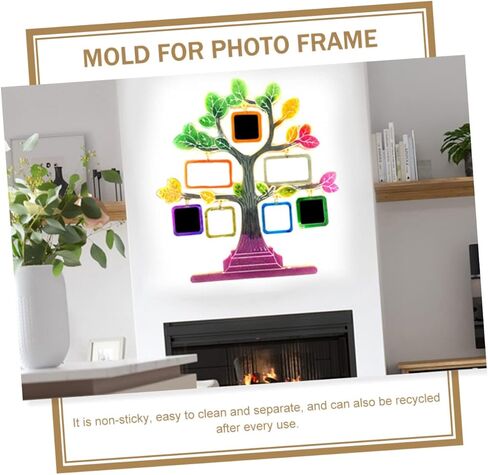 HOMSFOU Set of Photo Frame Silicone Material Easy to Clean for Home Office Decor in Saudi Arabia
