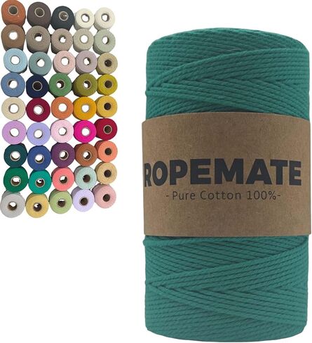 100% Cotton Macrame Cord 1.5mm x 186Yards Soft Twisted Cord Rope String Craft Cotton Twine Colorful Macrame Yarn Crochet Thread for Crochet Bag,Macramé Craft Supplies for Knitter, Crafter in Saudi Arabia