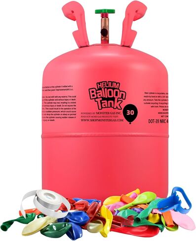 Monster Gas 7L Helium Tank For Balloons At Home, Balloon Helium Tank Up To 30 Latex Balloons in Saudi Arabia