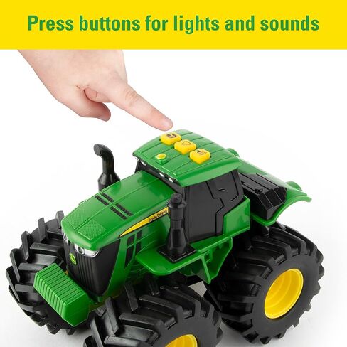 TOMY Monster Treads Monster Truck Toys - John Deere Tractor and Combine 2-Pack with Lights and Sounds - John Deere Toys with Durable Bouncy Tires - 2 Count - Ages 3 Years and Up in Saudi Arabia