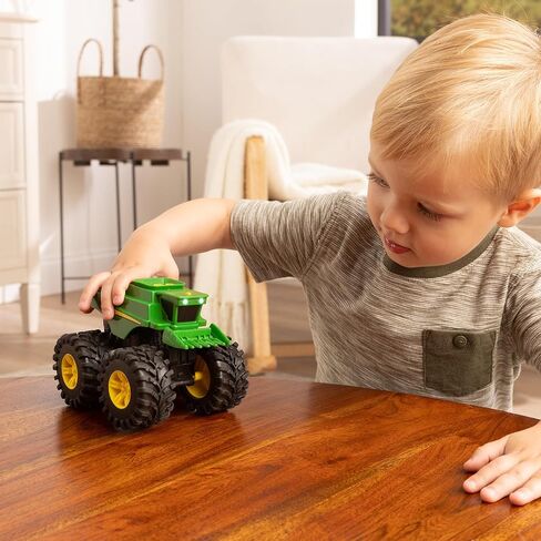 TOMY Monster Treads Monster Truck Toys - John Deere Tractor and Combine 2-Pack with Lights and Sounds - John Deere Toys with Durable Bouncy Tires - 2 Count - Ages 3 Years and Up in Saudi Arabia
