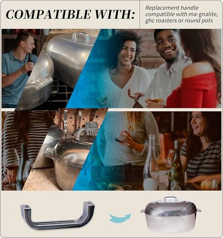 1Pcs Replacement Handle (Holes are 3.57" Center to Center) Compatible with Ma-gnalite, GHC Roasters Or Round Pots (Excluding Installation Screw) in Saudi Arabia