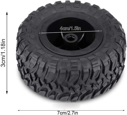 VBESTLIFE 4 قطع 1/16 RC إطارات مطاطية للشاحنة الزاحفة، إطار سيارة للتحكم عن بعد بقطر 7 سم / 2.76 بوصة in Kuwait