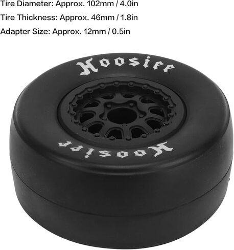 1/10 Scale RC Car Tires 4Pcs Durable Rubber Tires with Plastic Wheel Hubs for Off Road Remote Control Cars Black 102mm Diameter in Saudi Arabia