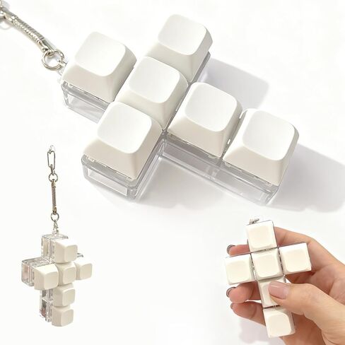 Faith Cross Keyboard Fidget Toy – Crisp Sound,Stress Relief Fidget Clicker Keychain,Quiet Anxiety Gift Toys for Adults at Work, Travel, Home – Anxiety Relief & Focus Boost (Black) in Saudi Arabia
