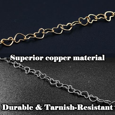 Silver Heart Chain for Jewelry Making - 15ft Link Chain Supplies Bulk for DIY Necklace Bracelet Hat Chains Decoration 3 * 4mm in Saudi Arabia