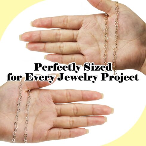 Silver Heart Chain for Jewelry Making - 15ft Link Chain Supplies Bulk for DIY Necklace Bracelet Hat Chains Decoration 3 * 4mm in Saudi Arabia