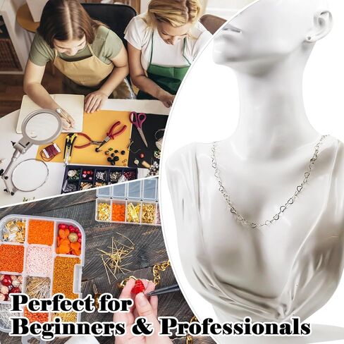 Silver Heart Chain for Jewelry Making - 15ft Link Chain Supplies Bulk for DIY Necklace Bracelet Hat Chains Decoration 3 * 4mm in Saudi Arabia