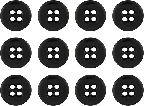 ButtonMode Suspender Brace Buttons 17mm 27L Style 4 للسراويل والسراويل والملابس الرسمية والدنيم والجلود والجيش والمواصفات العسكرية الأمريكية القوة الصناعية، مقاس 0.675 بوصة أو 11/16 بوصة، أسود، 12 زرًا in Kuwait