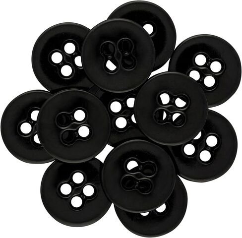 ButtonMode Suspender Brace Buttons 17mm 27L Style 4 للسراويل والسراويل والملابس الرسمية والدنيم والجلود والجيش والمواصفات العسكرية الأمريكية القوة الصناعية، مقاس 0.675 بوصة أو 11/16 بوصة، أسود، 12 زرًا in Kuwait